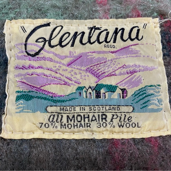 Vintage Glentana Plaid Fringe Throw Blanket 49” X 70” Mohair/Wool Scotland - Picture 2 of 8